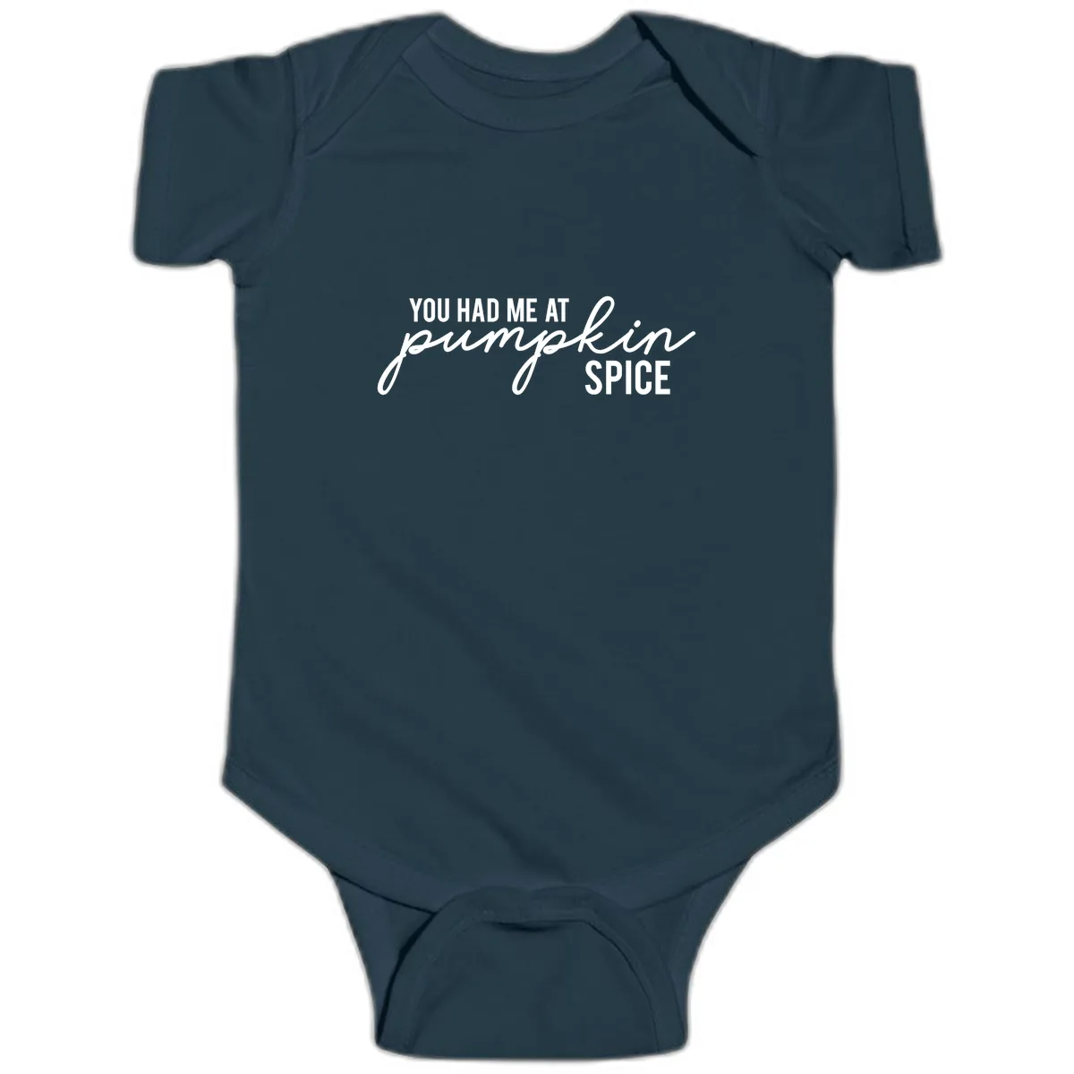 You Had Me At Pumpkin Spice Baby Onesie in Navy