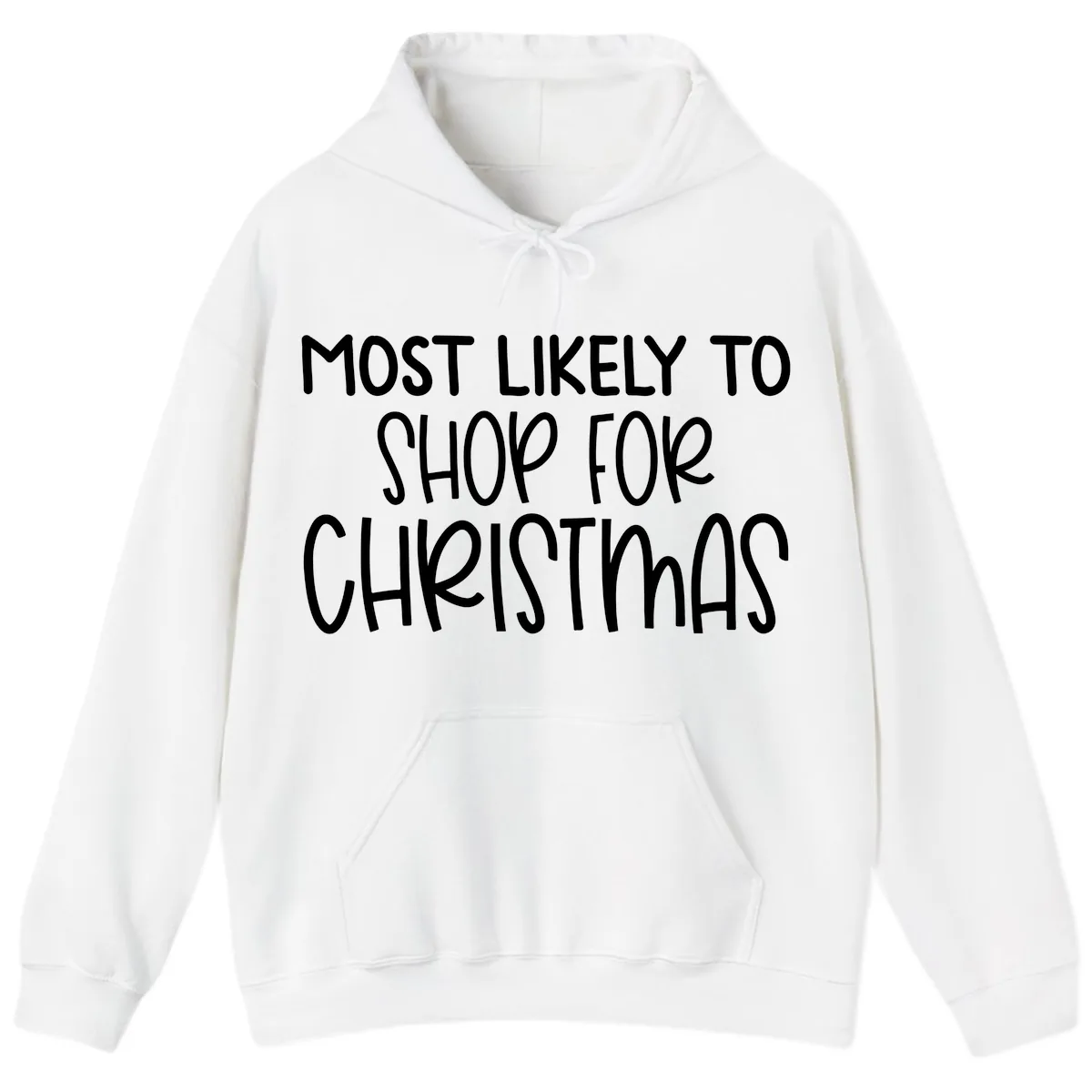 Most Likely To Shop For Christmas Hoodie in White