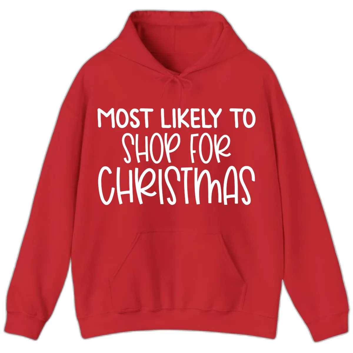 Most Likely To Shop For Christmas Hoodie in Red