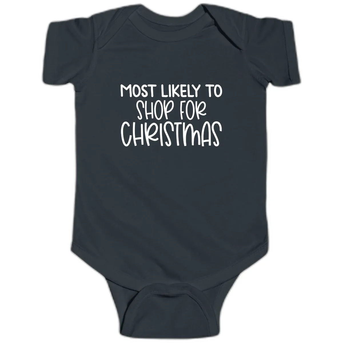 Most Likely To Shop For Christmas Baby Onesie in Black