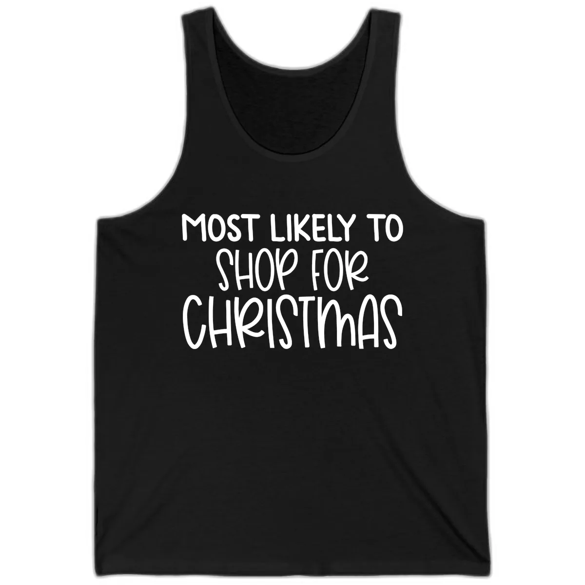 Most Likely To Shop For Christmas Tank in Black