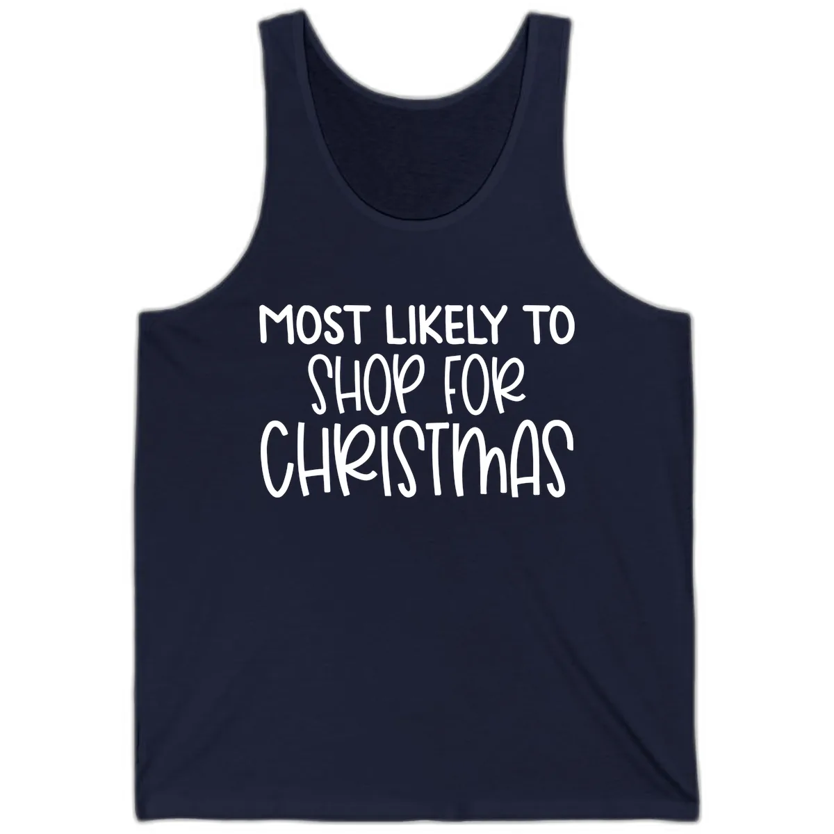 Most Likely To Shop For Christmas Tank in Navy