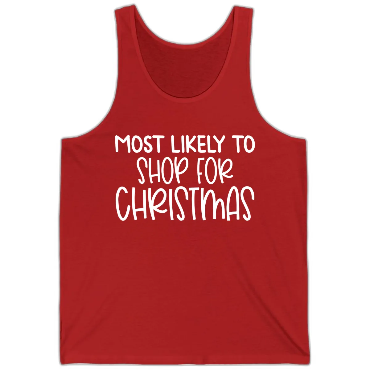 Most Likely To Shop For Christmas Tank in Red