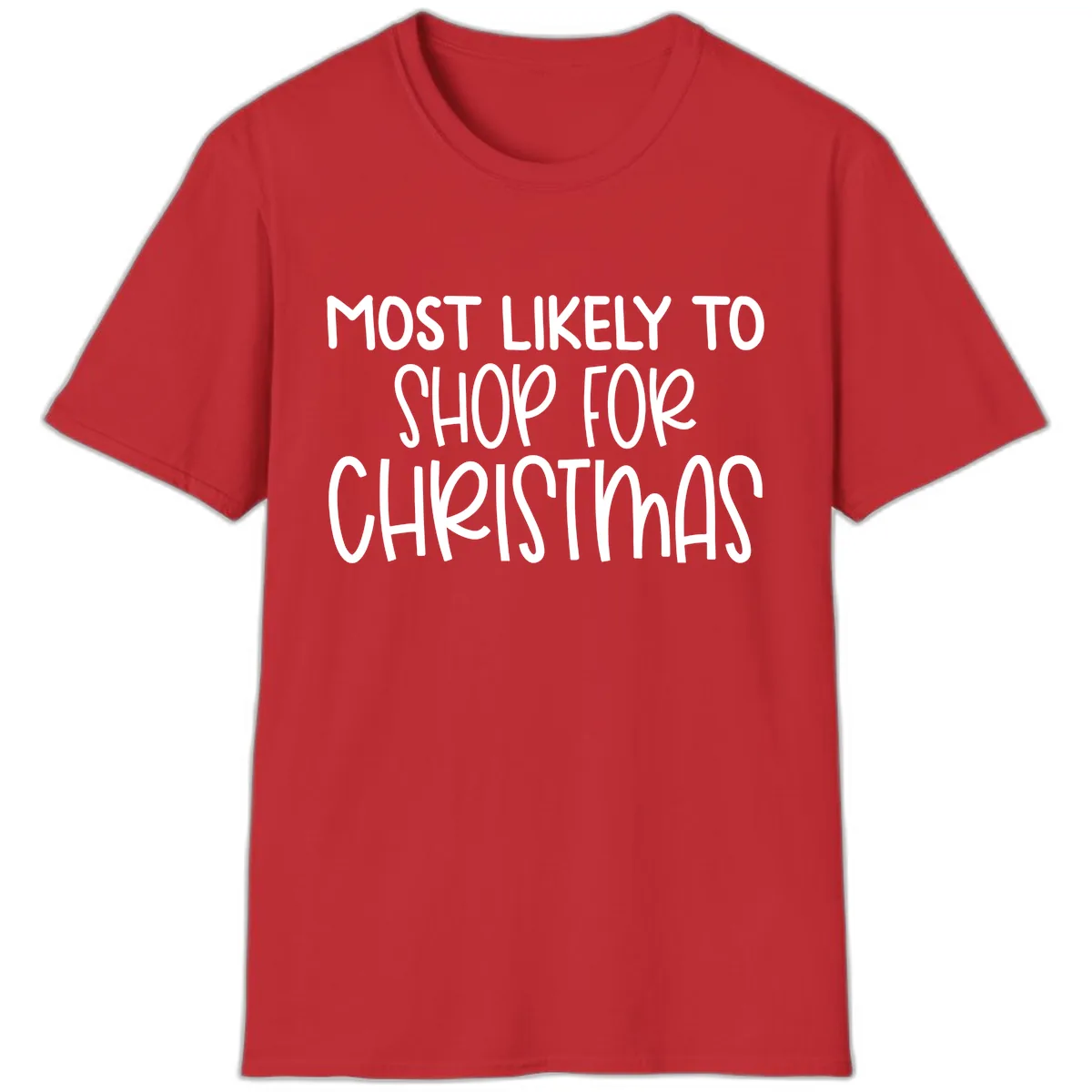 Most Likely To Shop For Christmas T-Shirt in Red