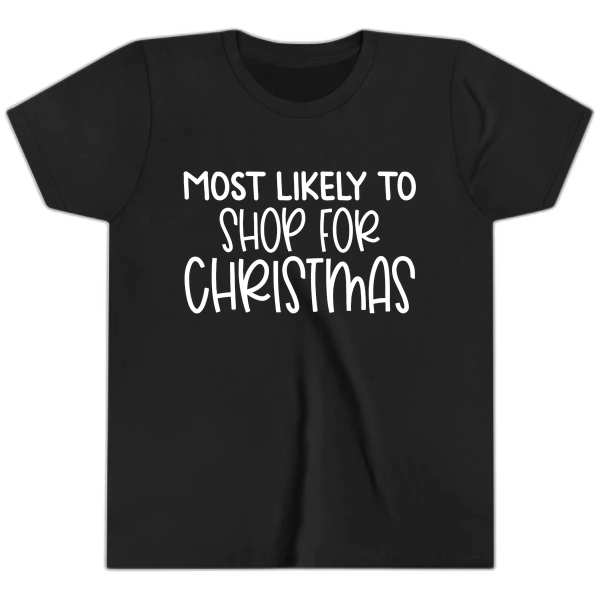 Most Likely To Shop For Christmas Youth T-Shirt in Black