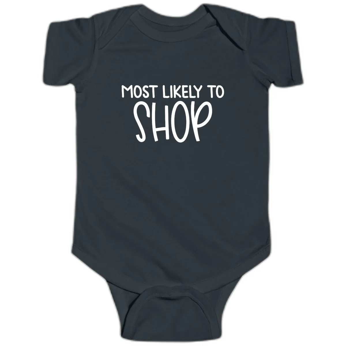 Most Likely To Shop Baby Onesie in Black