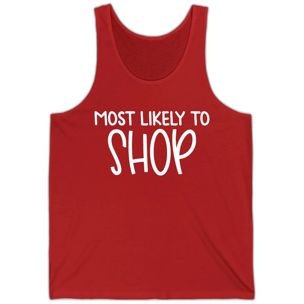 Most Likely To Shop Tank in Red
