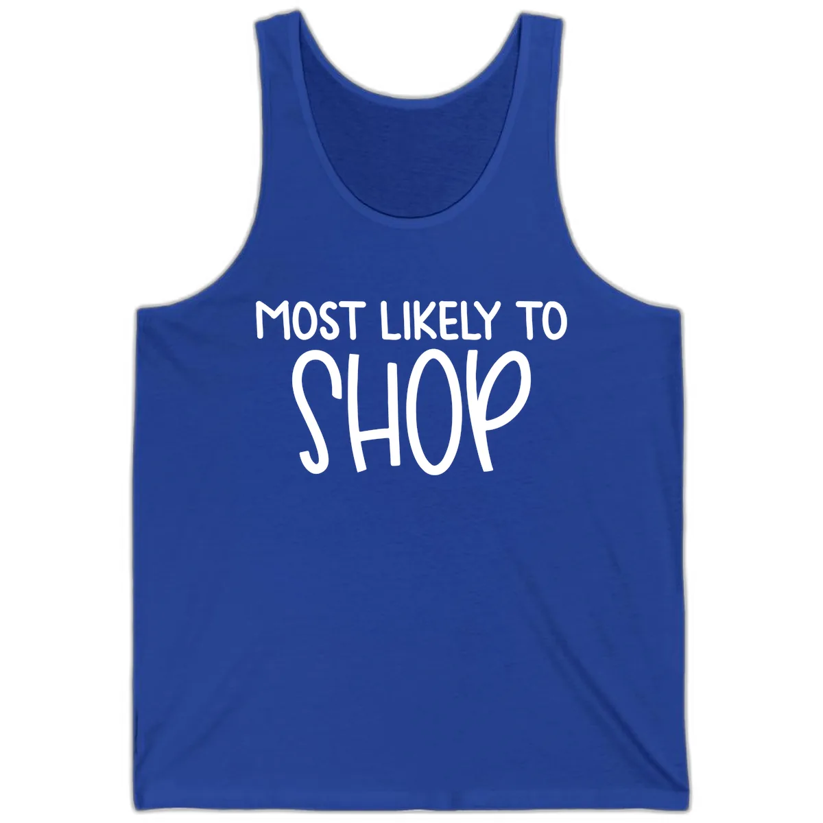 Most Likely To Shop Tank in True Royal