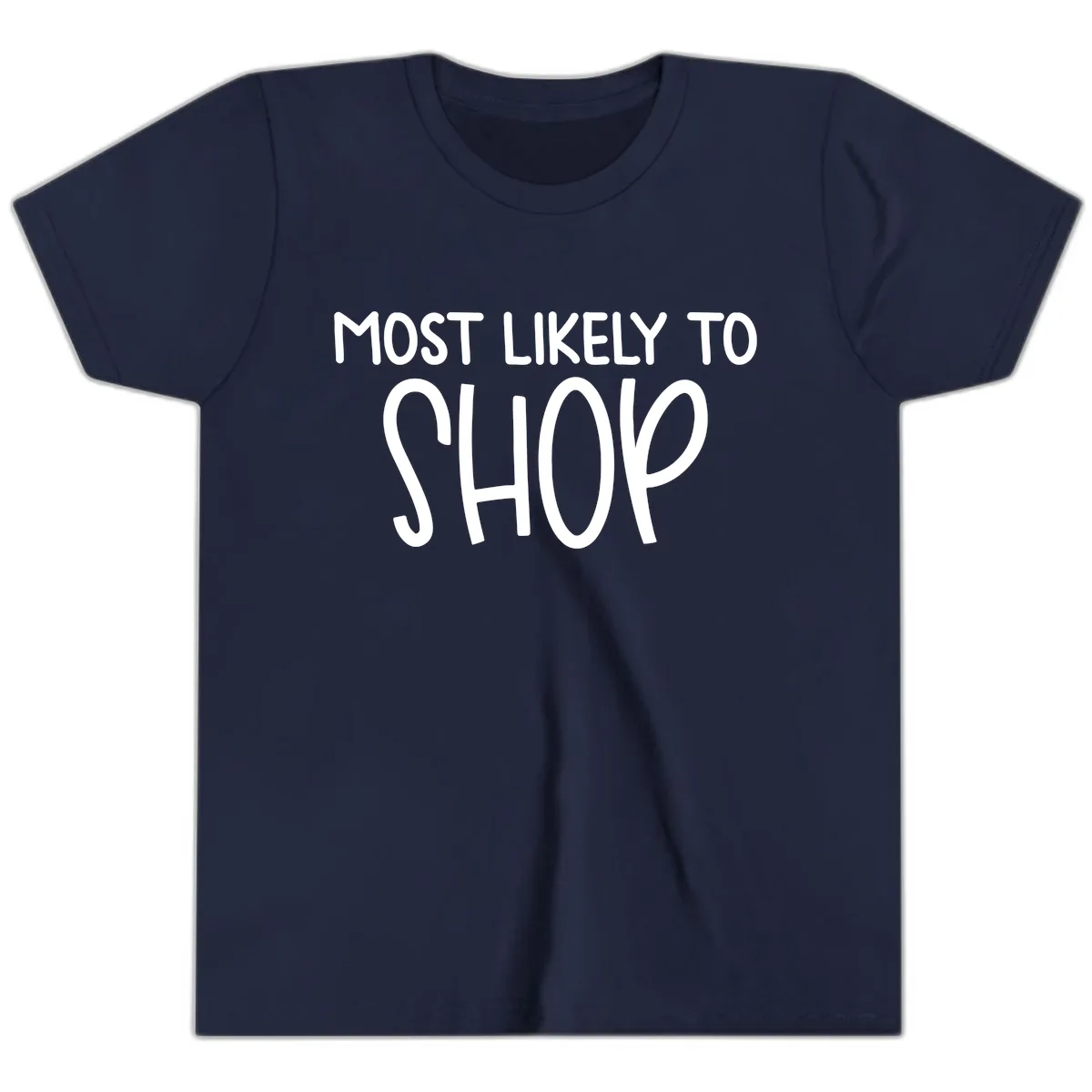 Most Likely To Shop Youth T-Shirt in Navy