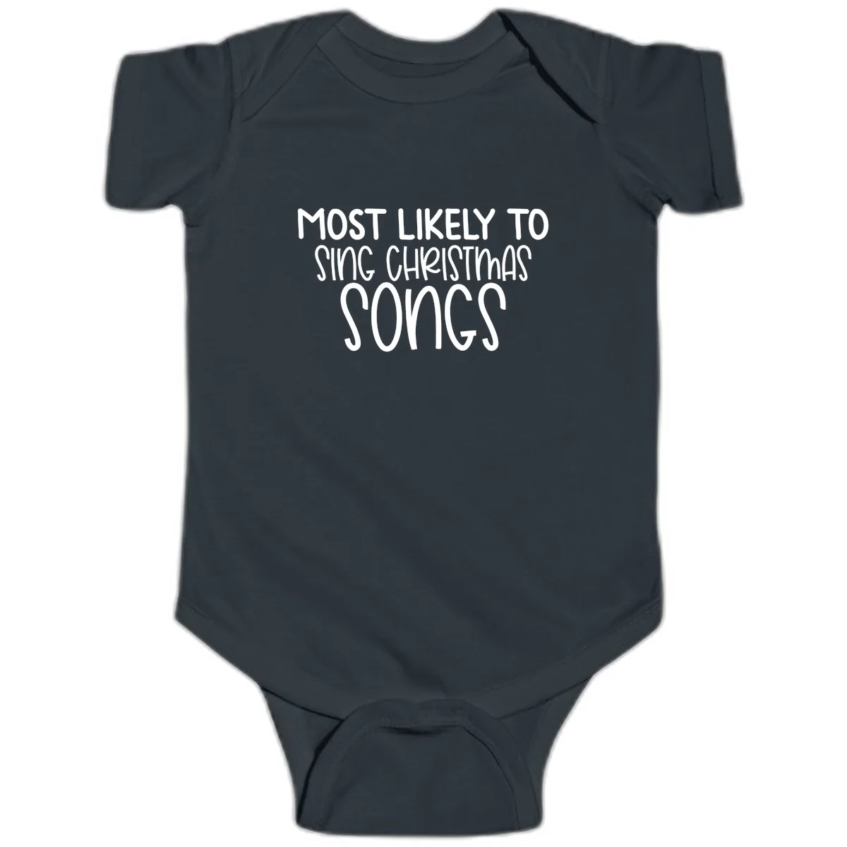 Most Likely To Sing Christmas Songs Baby Onesie in Black