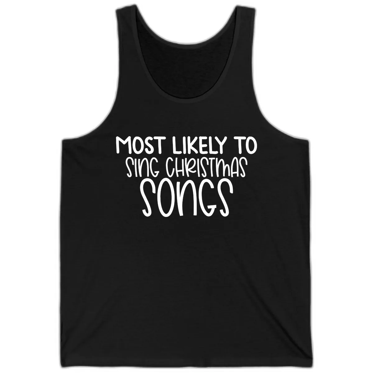 Most Likely To Sing Christmas Songs Tank in Black