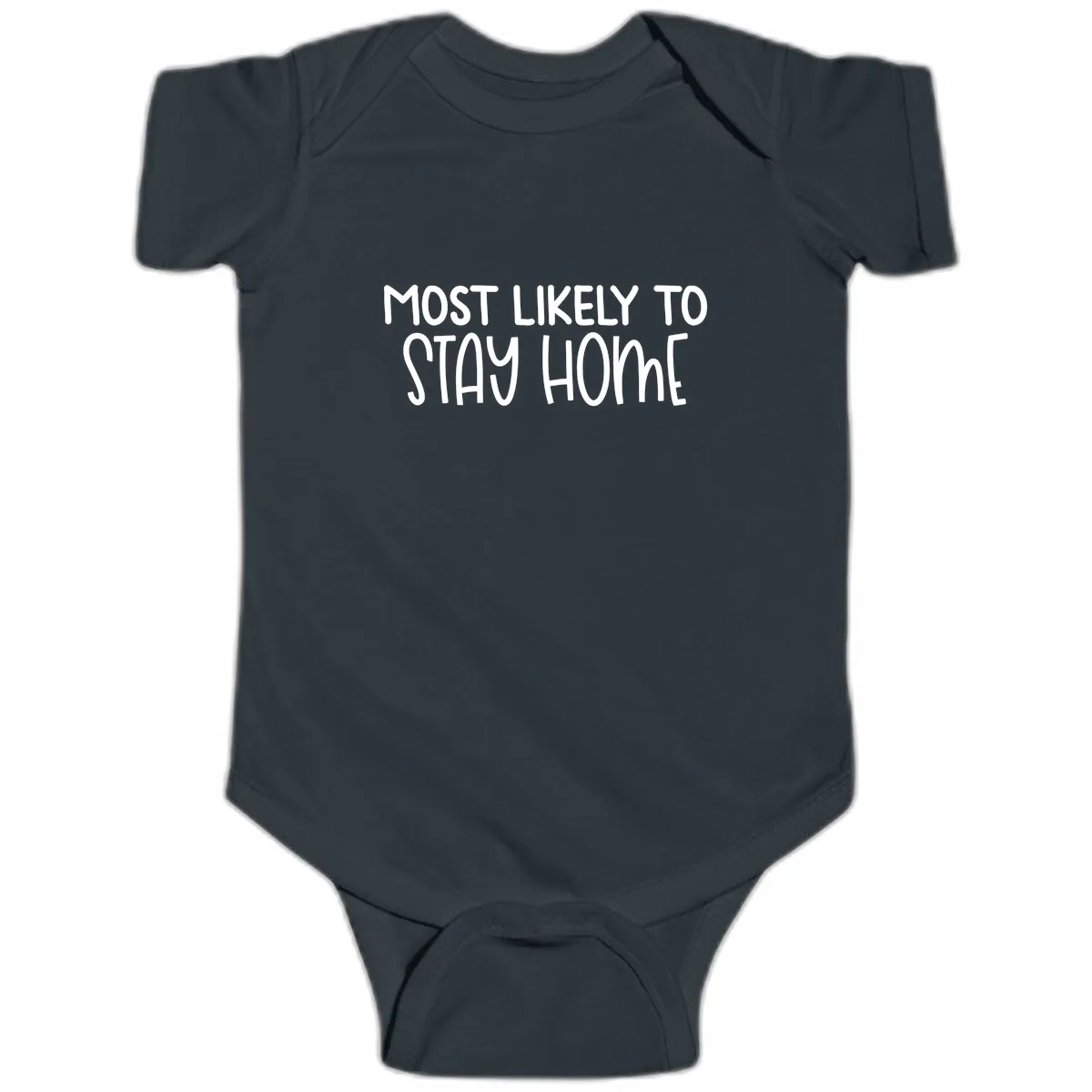 Most Likely To Stay Home Baby Onesie in Black