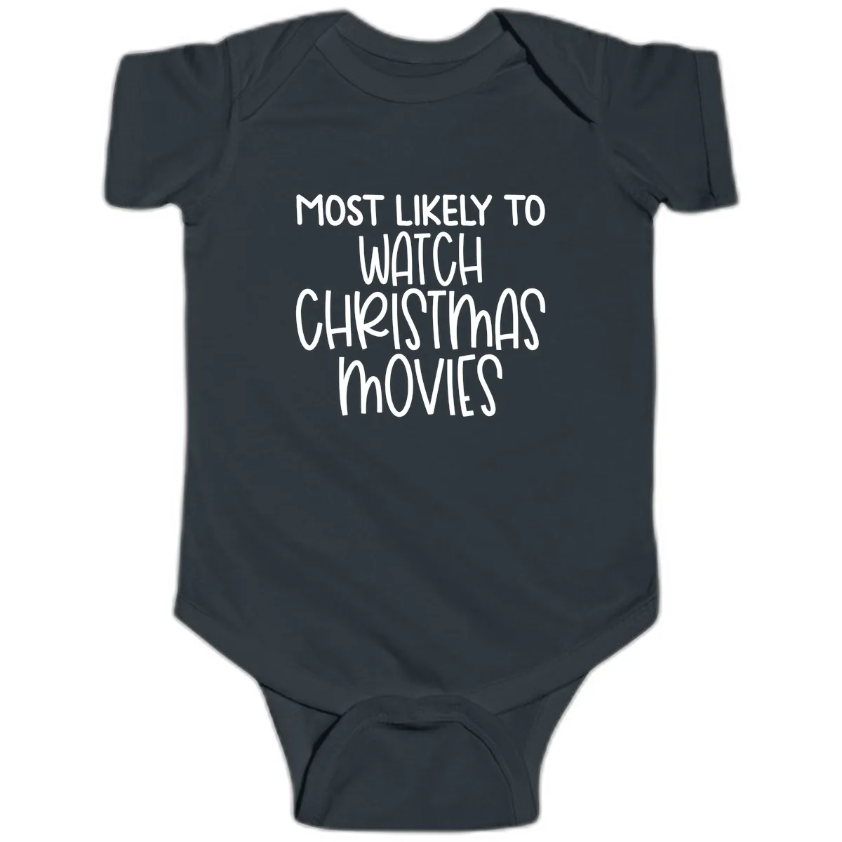 Most Likely To Watch Christmas Movies Baby Onesie in Black