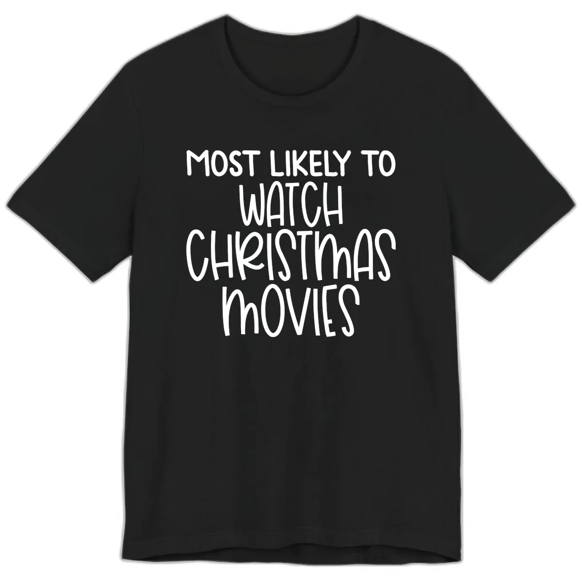 Most Likely To Watch Christmas Movies Premium T-Shirt in Black