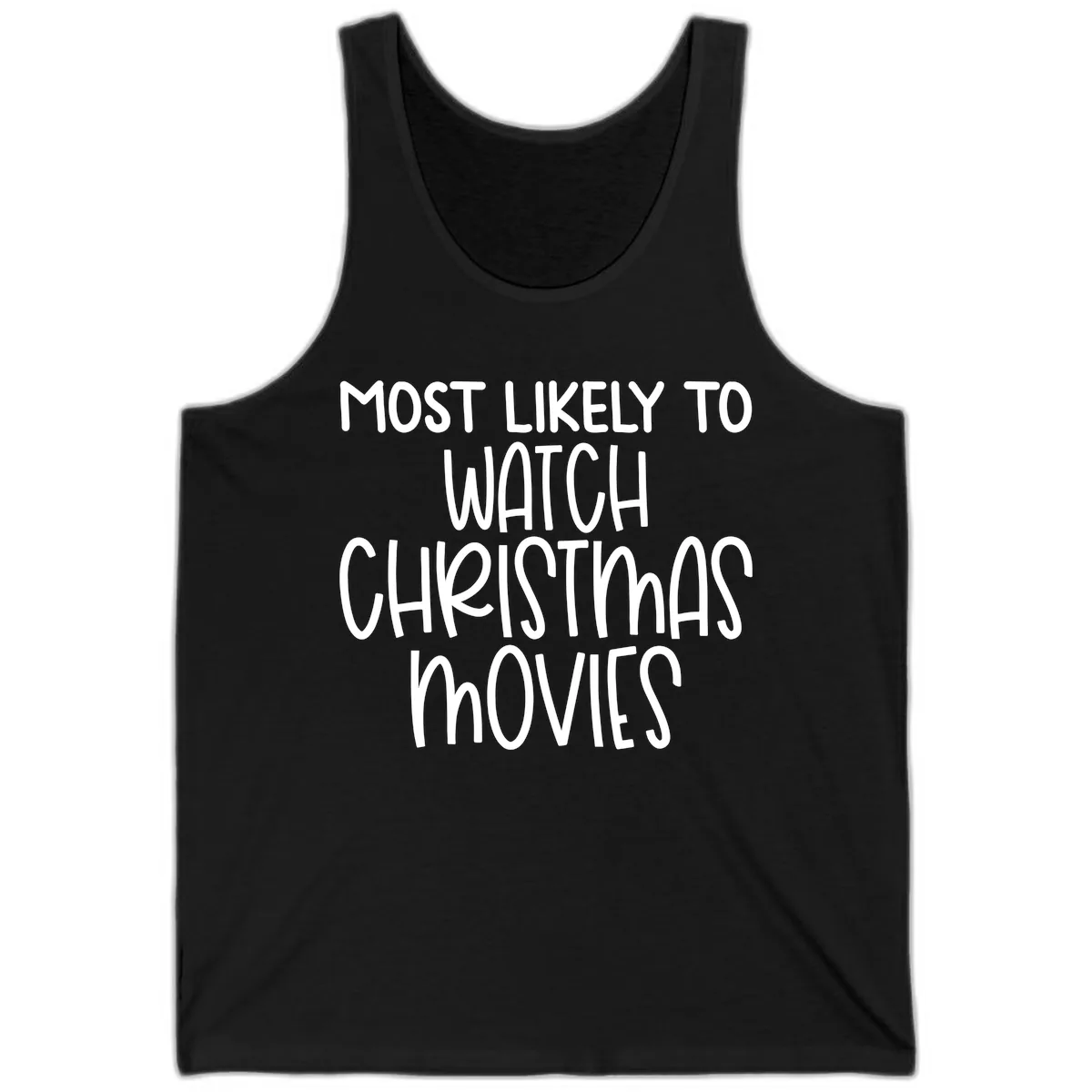 Most Likely To Watch Christmas Movies Tank in Black