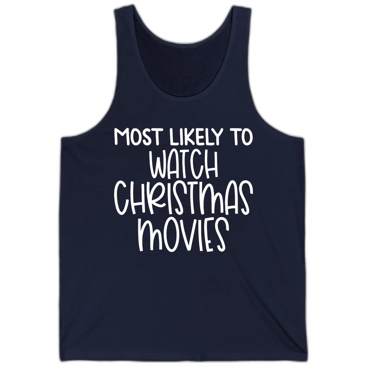 Most Likely To Watch Christmas Movies Tank in Navy