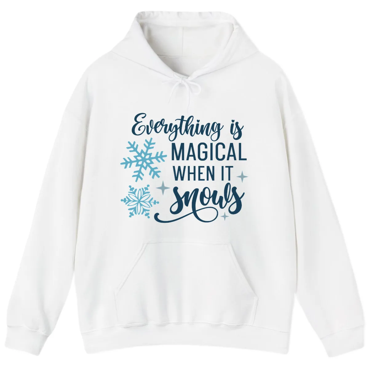 Everything Is Magical When It Snows Hoodie in White
