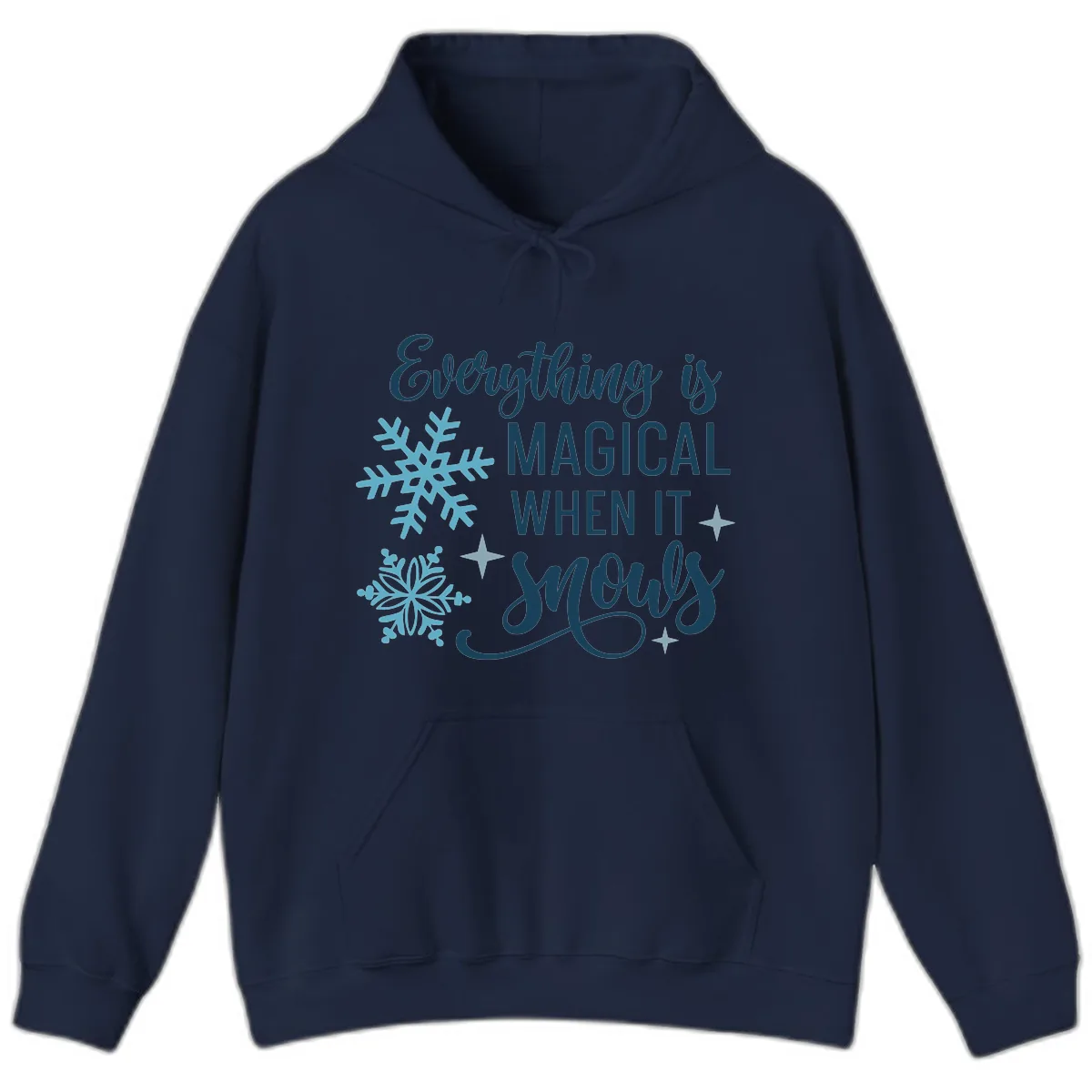 Everything Is Magical When It Snows Hoodie in Navy