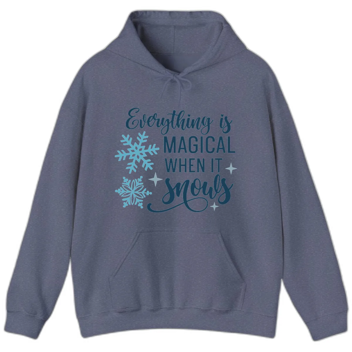 Everything Is Magical When It Snows Hoodie in Heather Navy