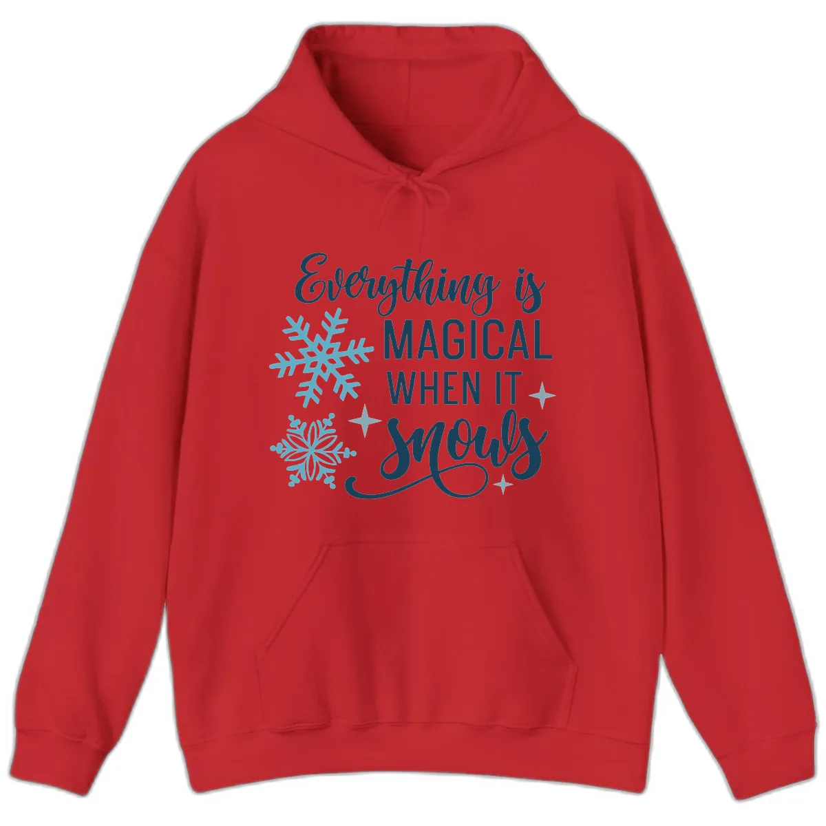 Everything Is Magical When It Snows Hoodie in Red