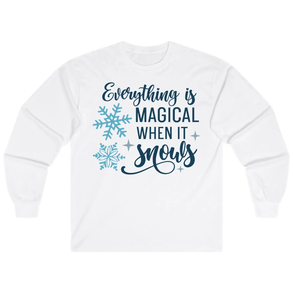 Everything Is Magical When It Snows Long Sleeve in White