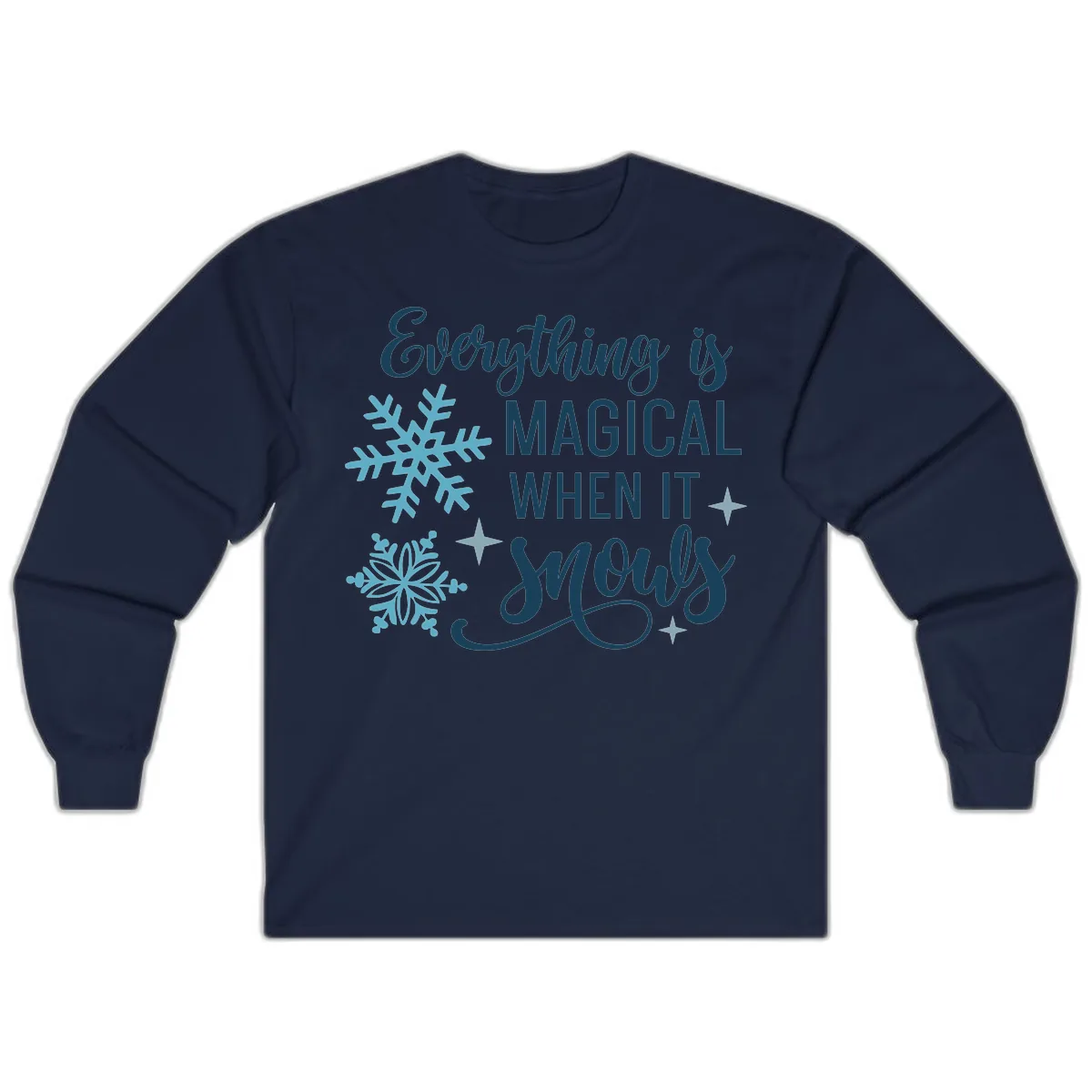 Everything Is Magical When It Snows Long Sleeve in Navy