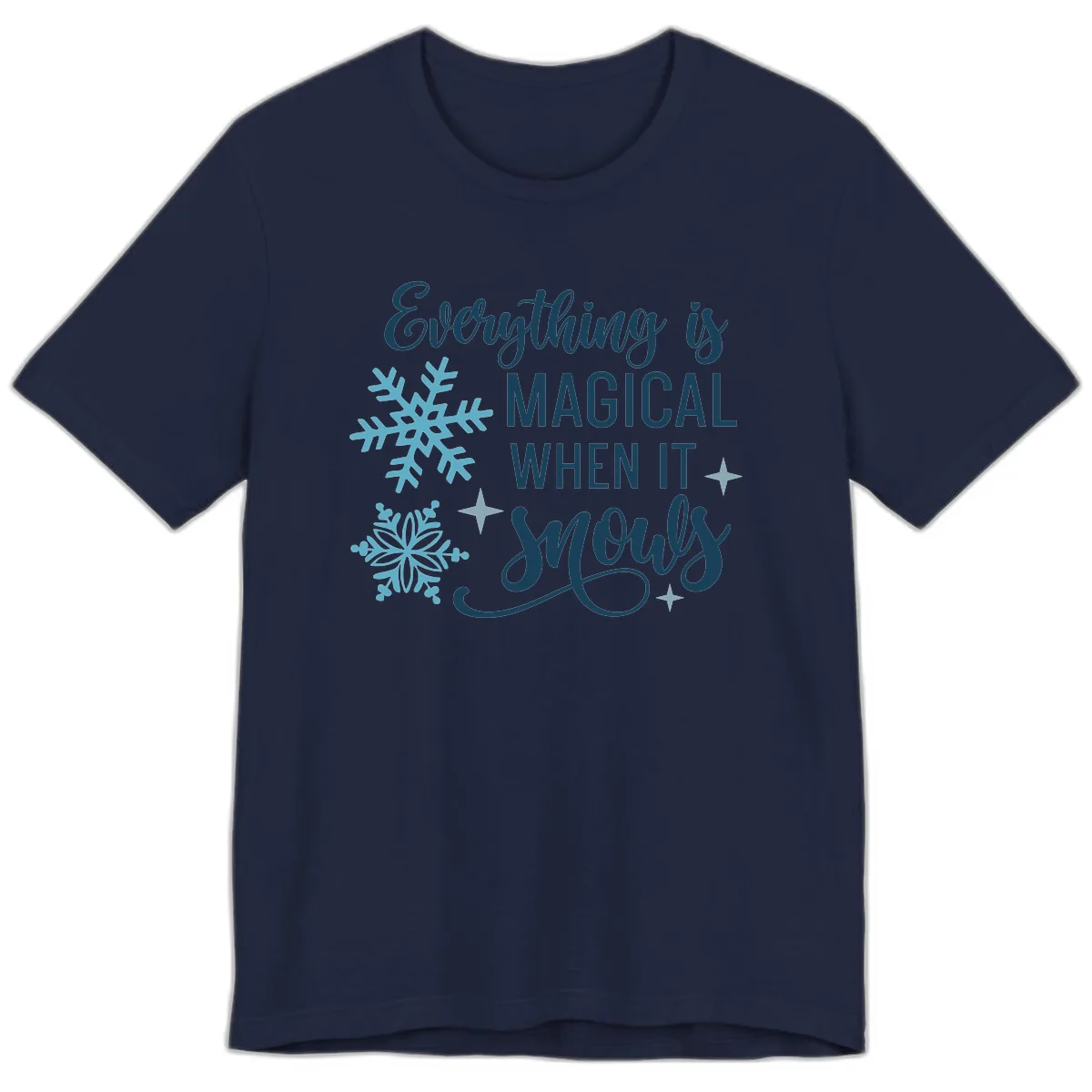 Everything Is Magical When It Snows Premium T-Shirt in Navy
