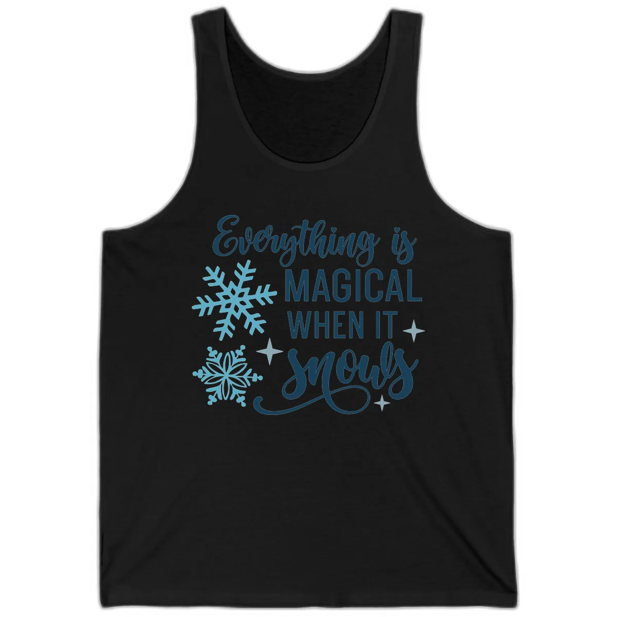 Everything Is Magical When It Snows Tank in Black