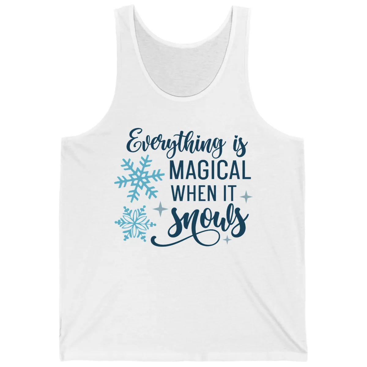 Everything Is Magical When It Snows Tank in White