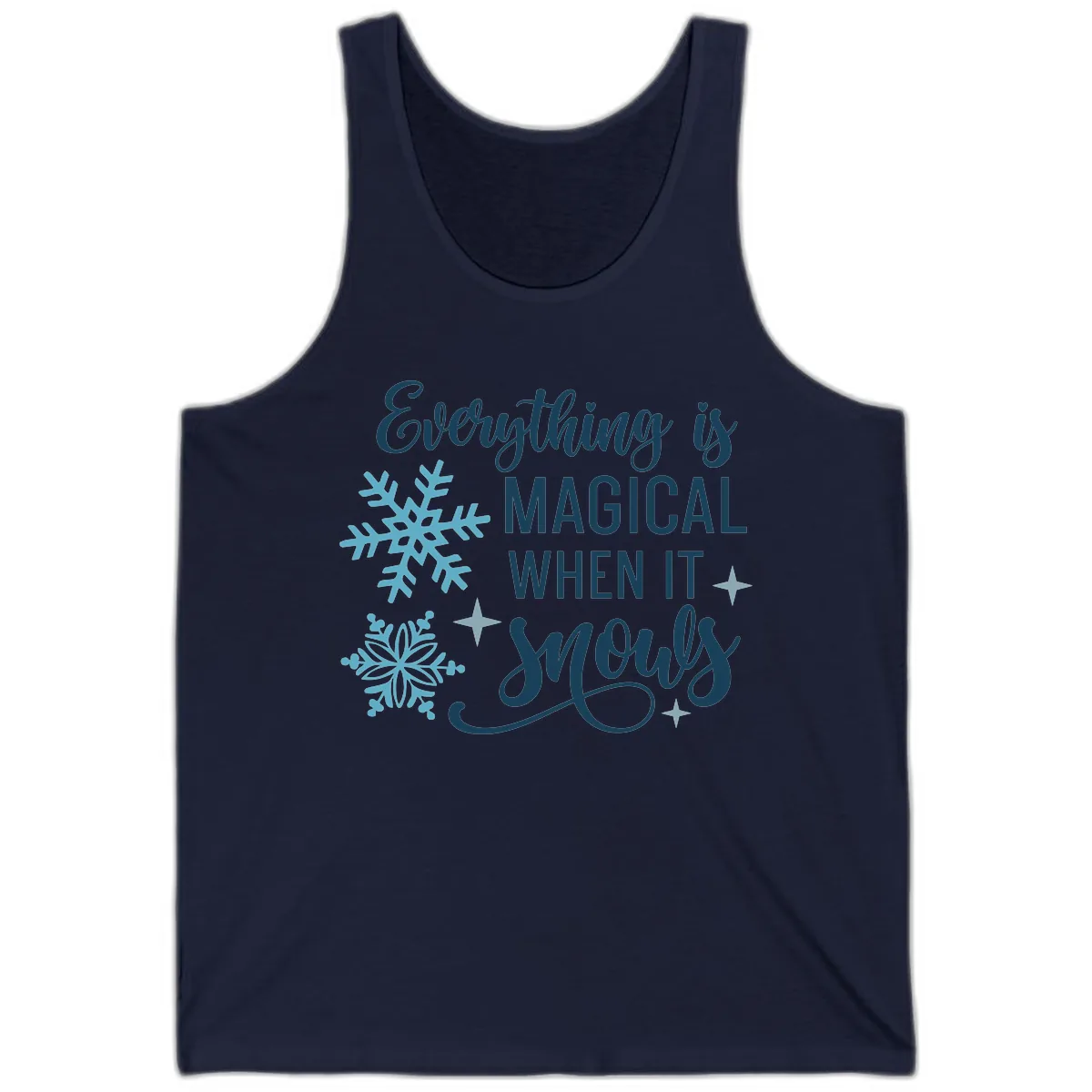 Everything Is Magical When It Snows Tank in Navy