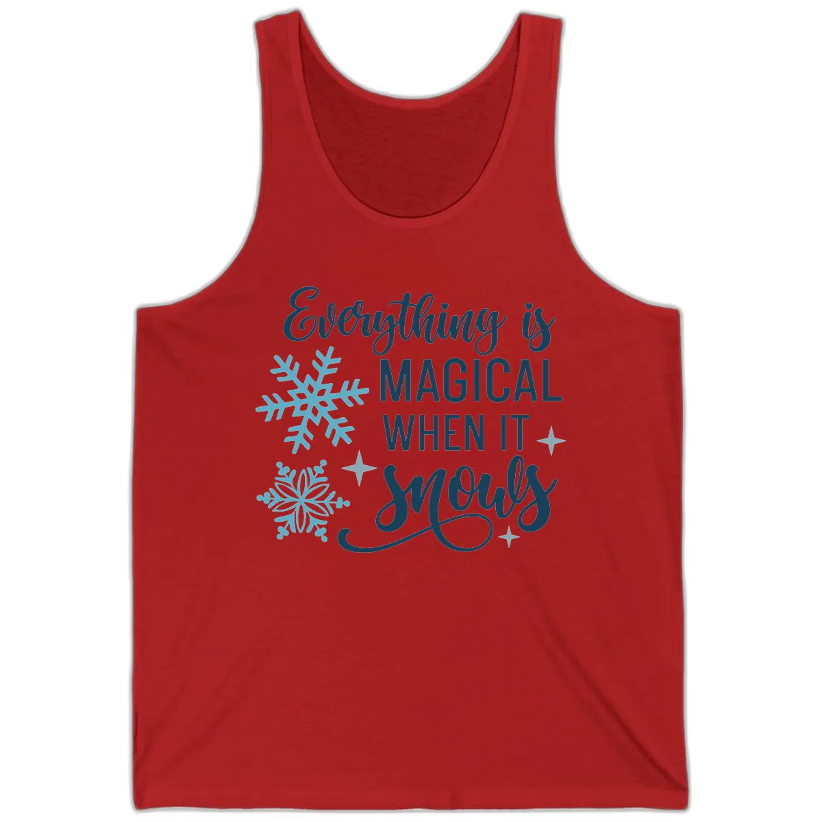 Everything Is Magical When It Snows Tank in Red