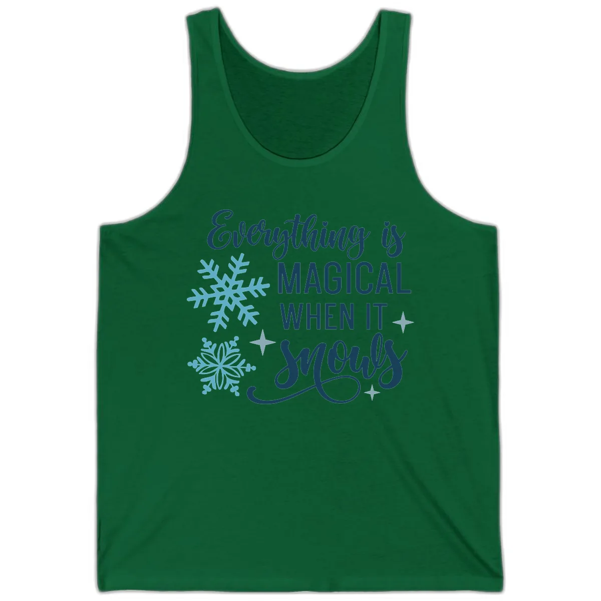 Everything Is Magical When It Snows Tank in Kelly