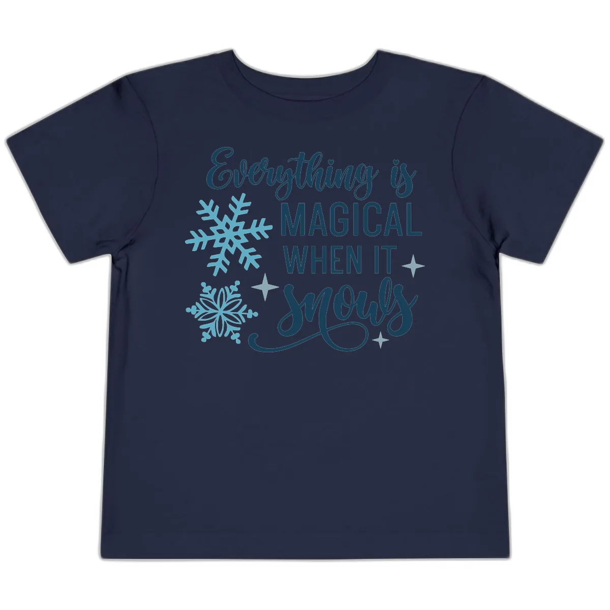 Everything Is Magical When It Snows Toddler T-Shirt in Navy