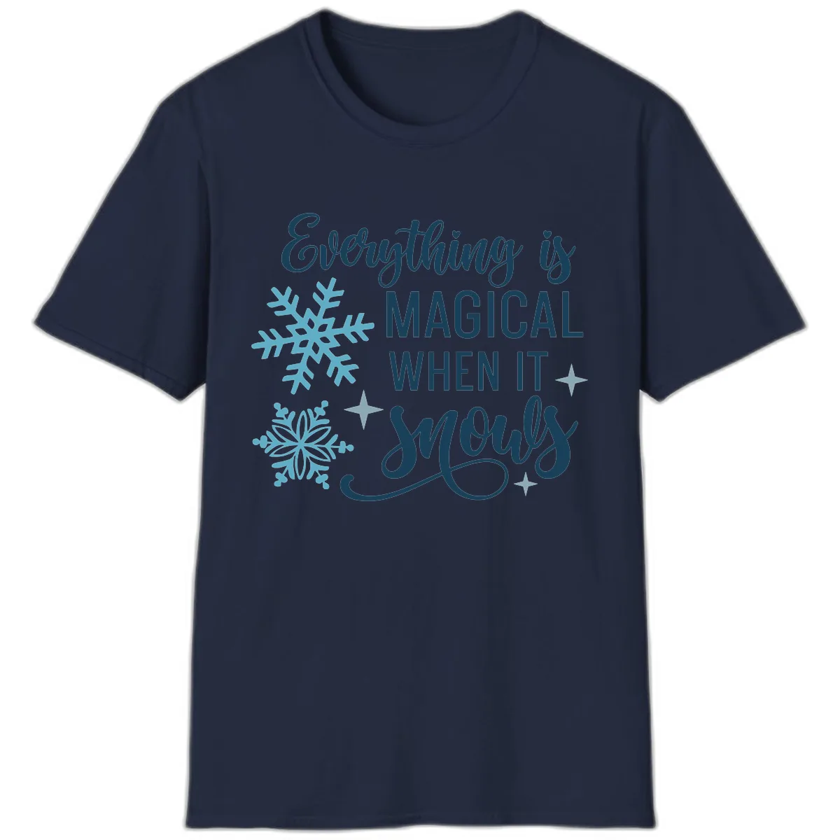 Everything Is Magical When It Snows T-Shirt in Navy