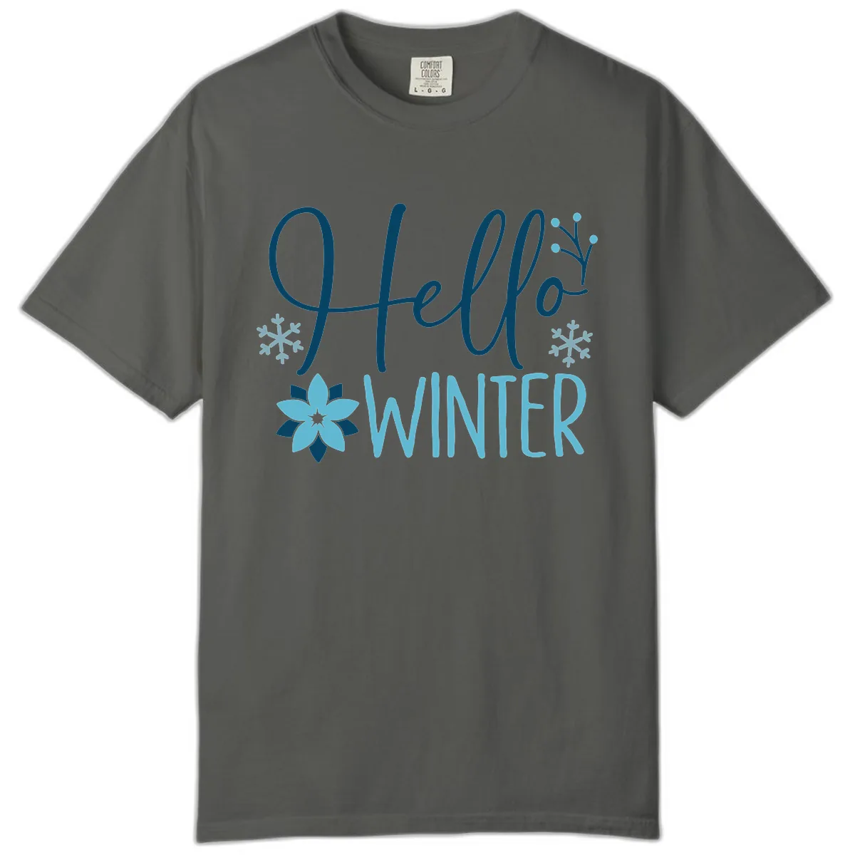 Hello Winter Cozy Script Design Comfort Color in Pepper