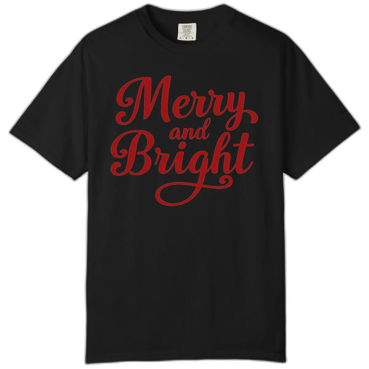 Merry and Bright Script Typography Comfort Color in Black