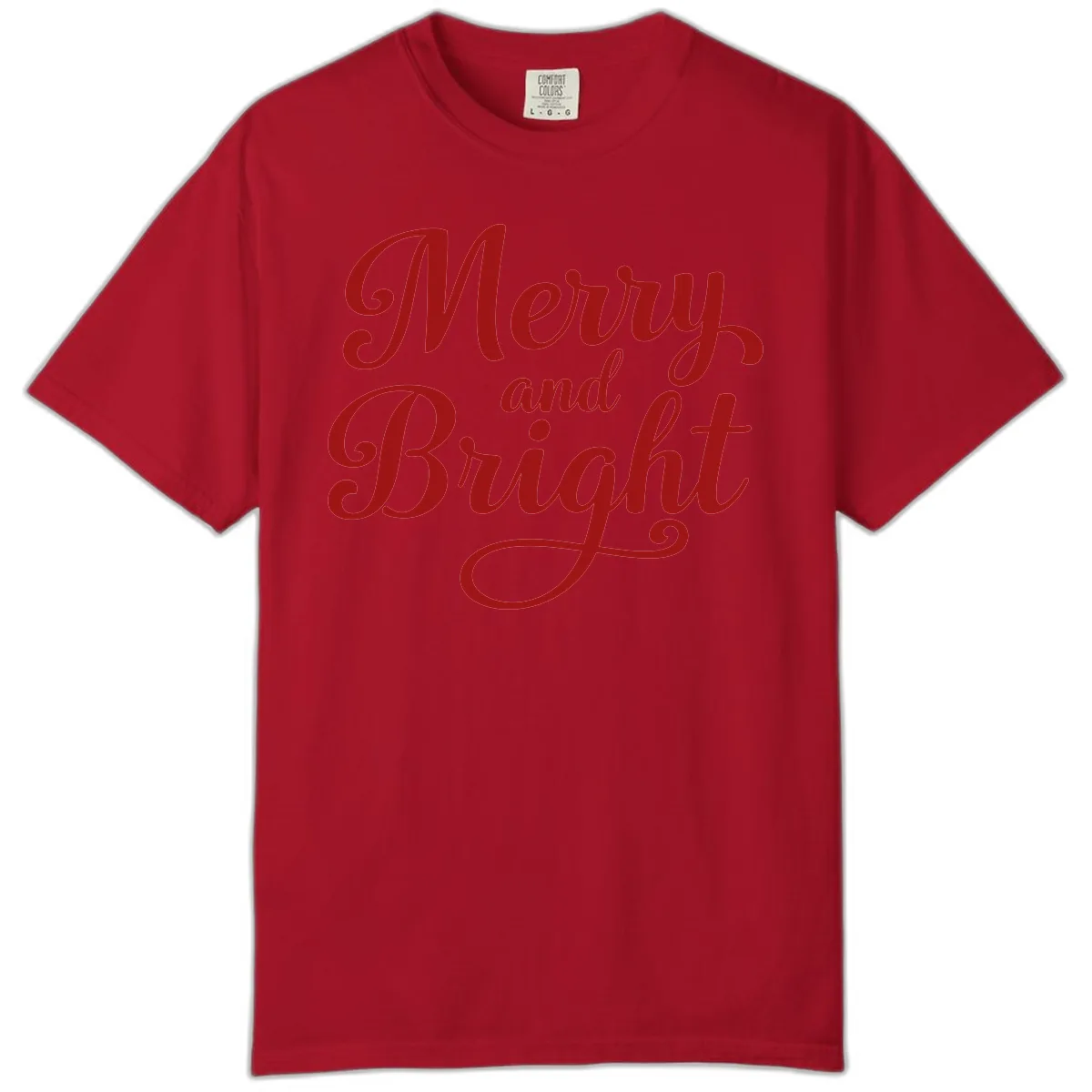 Merry and Bright Script Typography Comfort Color in Red