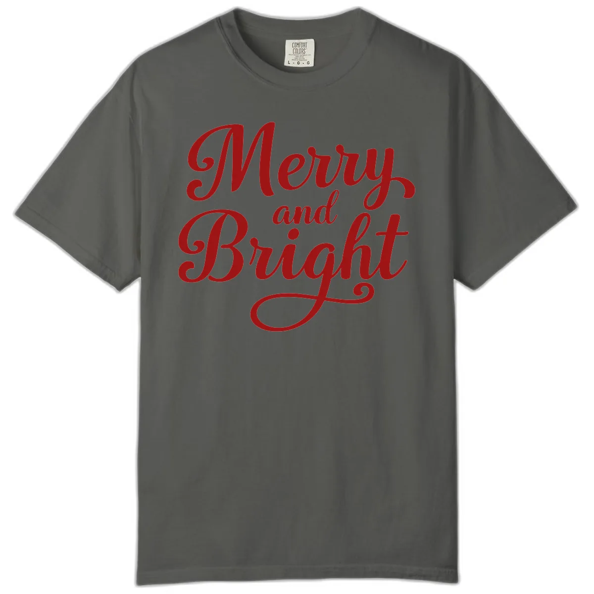 Merry and Bright Script Typography Comfort Color in Pepper