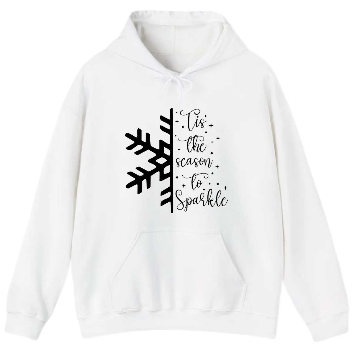 Tis The Season To Sparkle Snowflake Hoodie in White