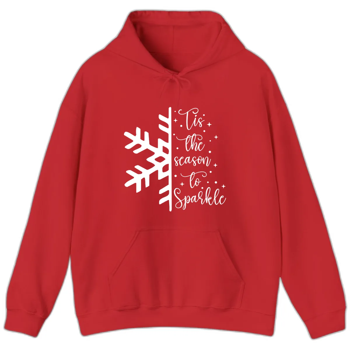 Tis The Season To Sparkle Snowflake Hoodie in Red