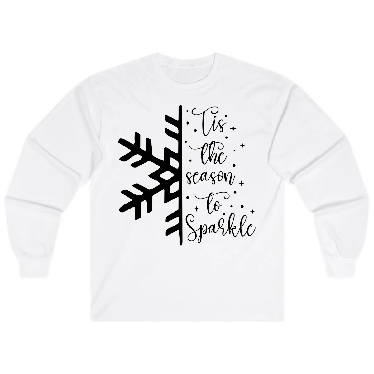 Tis The Season To Sparkle Snowflake Long Sleeve in White