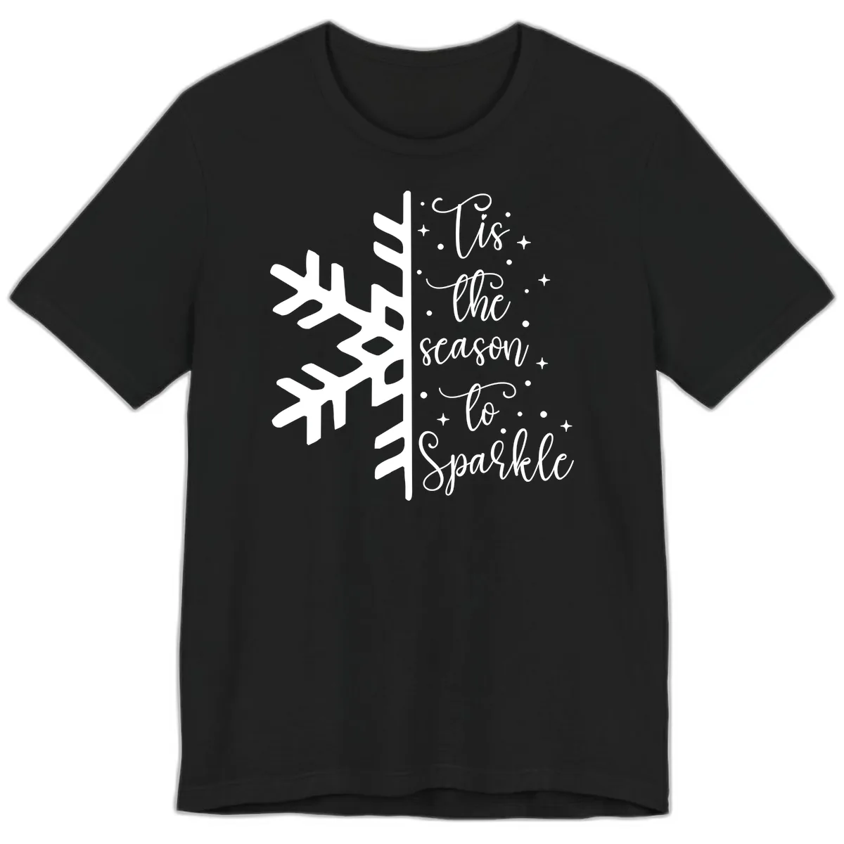 Tis The Season To Sparkle Snowflake Premium T-Shirt in Black