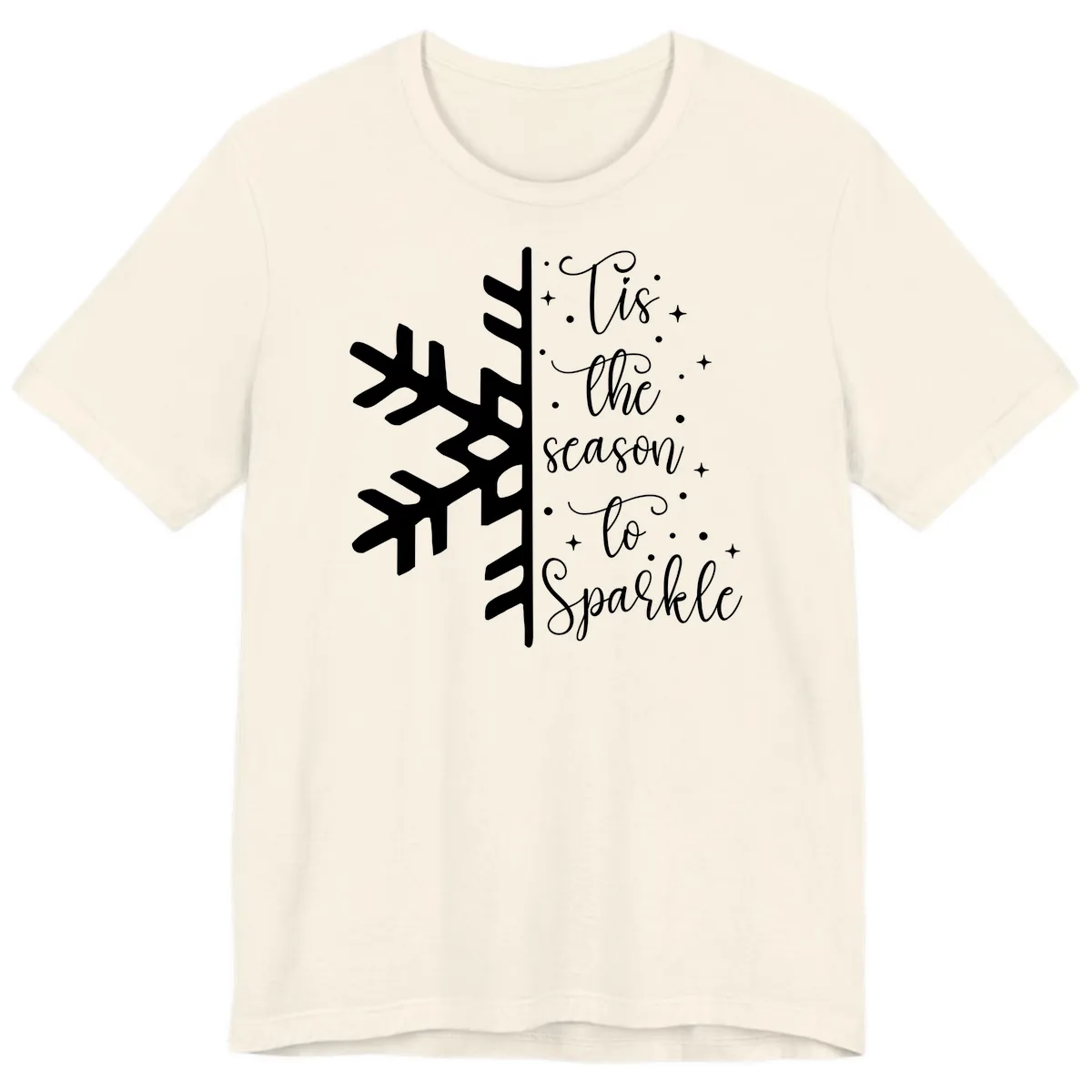 Tis The Season To Sparkle Snowflake Premium T-Shirt in Natural