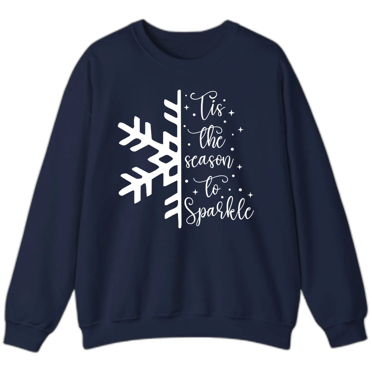 Tis The Season To Sparkle Snowflake Sweatshirt in Navy