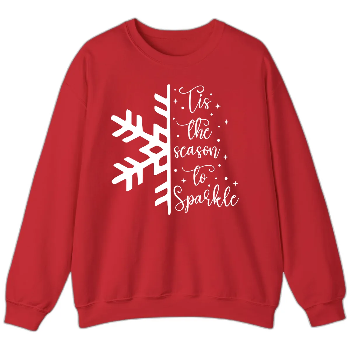 Tis The Season To Sparkle Snowflake Sweatshirt in Red