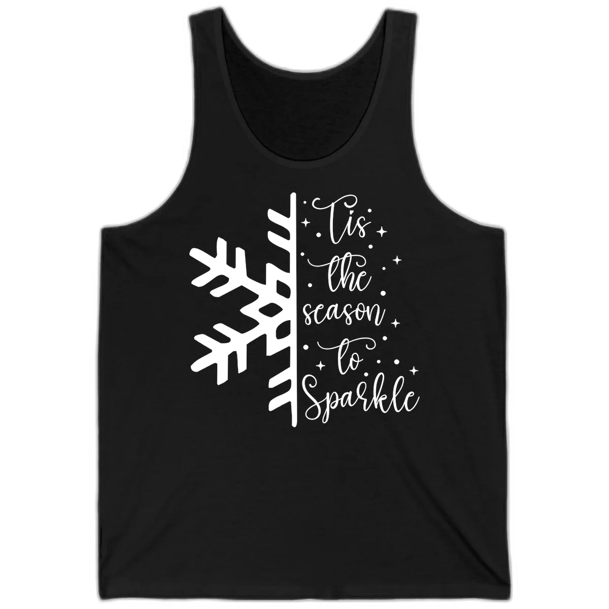 Tis The Season To Sparkle Snowflake Tank in Black
