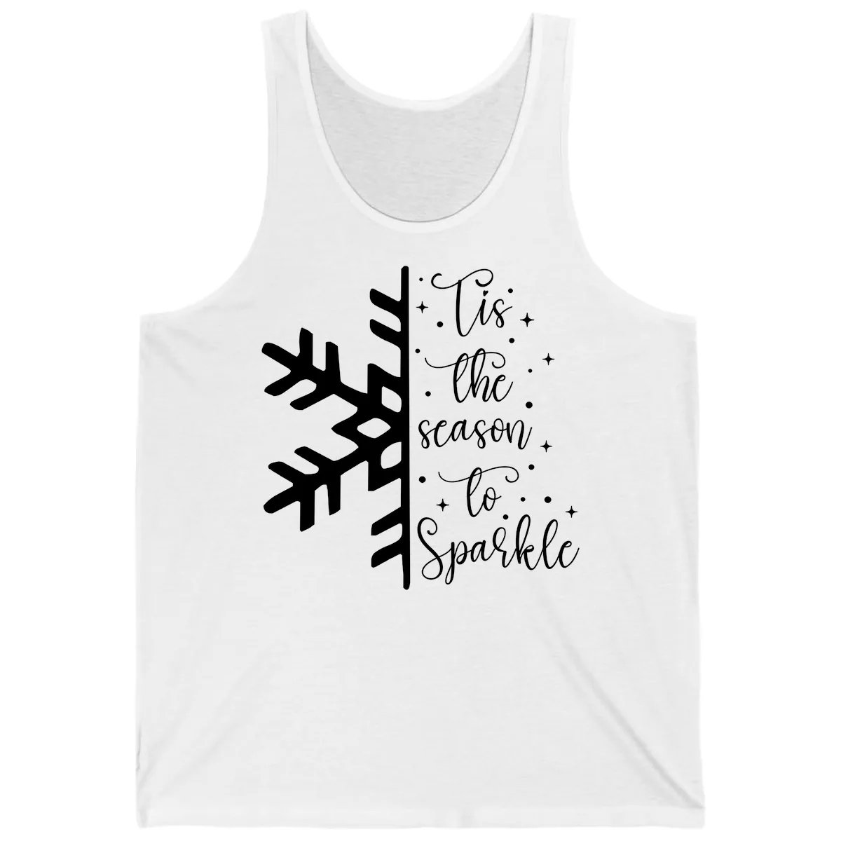 Tis The Season To Sparkle Snowflake Tank in White
