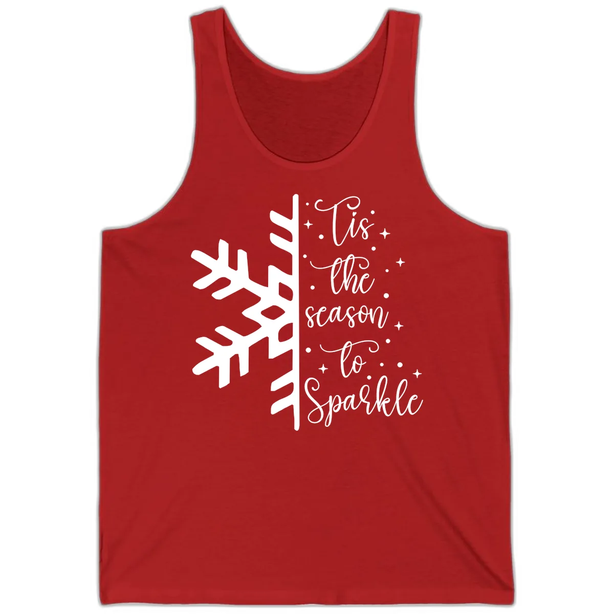 Tis The Season To Sparkle Snowflake Tank in Red