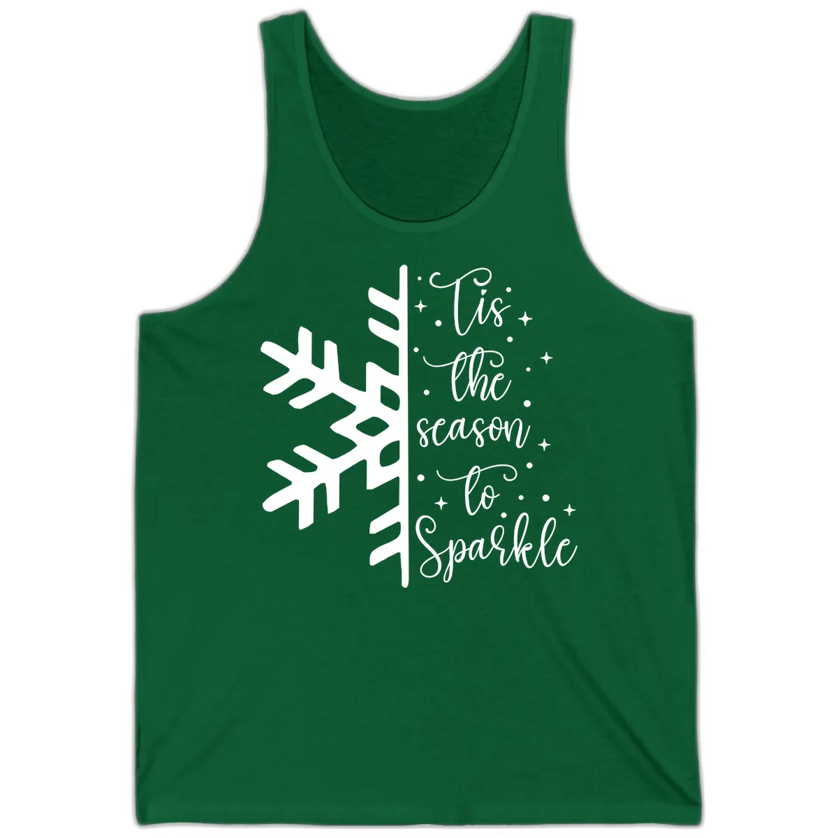 Tis The Season To Sparkle Snowflake Tank in Kelly