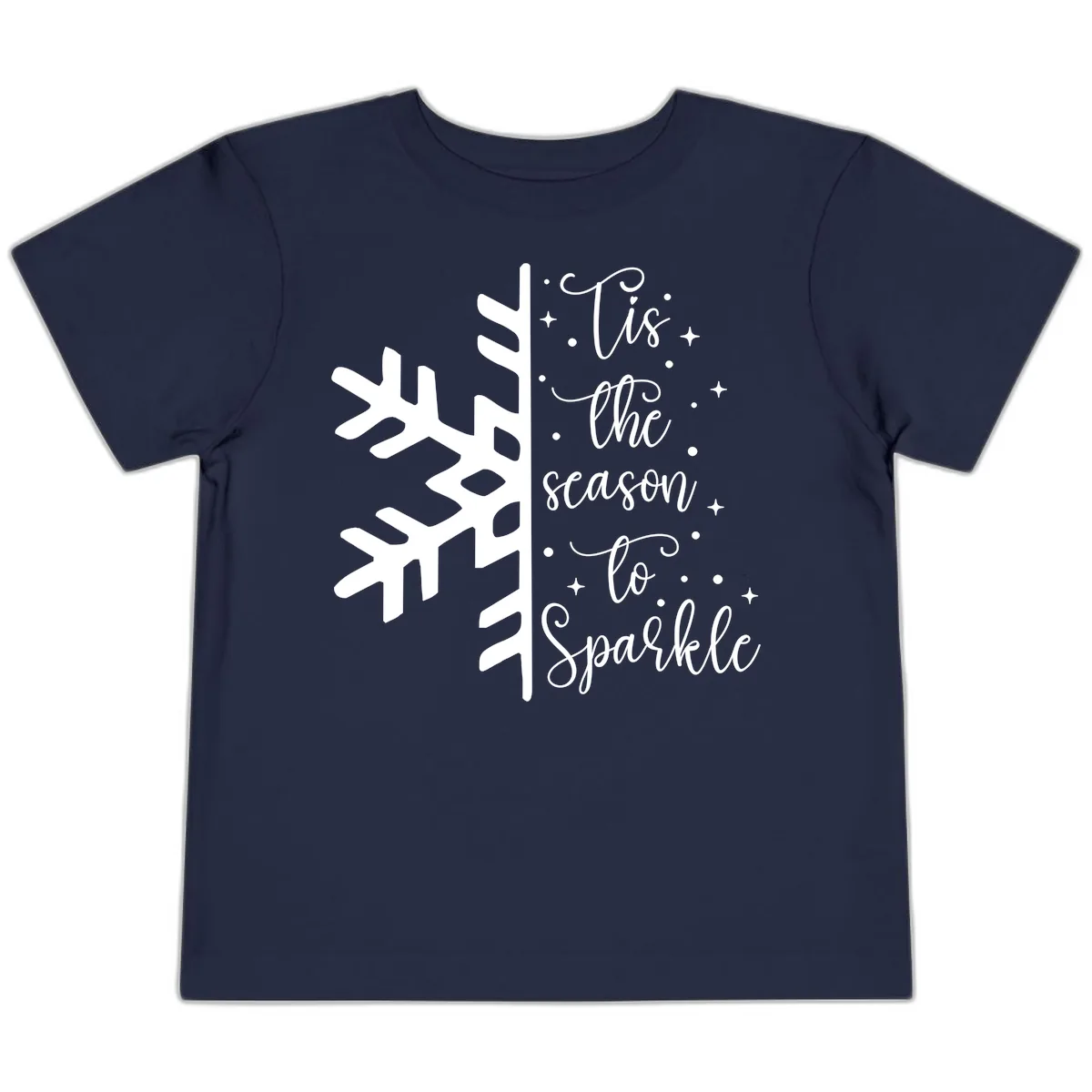 Tis The Season To Sparkle Snowflake Toddler T-Shirt in Navy
